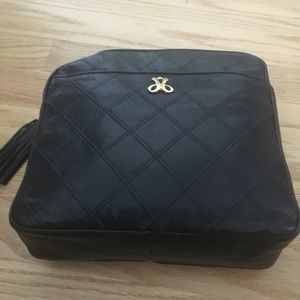 Vintage Jay Herbert Black Leather Quilted Crossbody